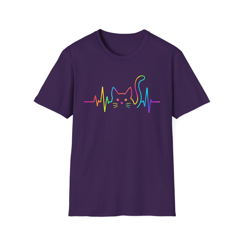 Neon Cat Heartbeat T-Shirt