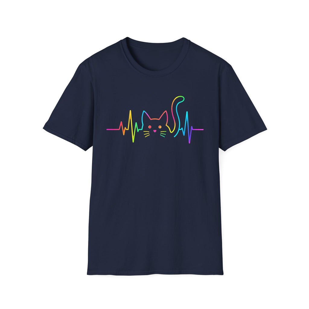 Neon Cat Heartbeat T-Shirt
