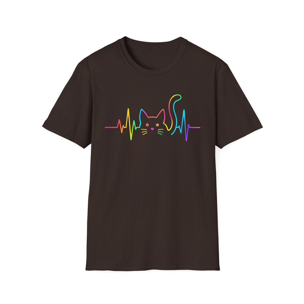 Neon Cat Heartbeat T-Shirt