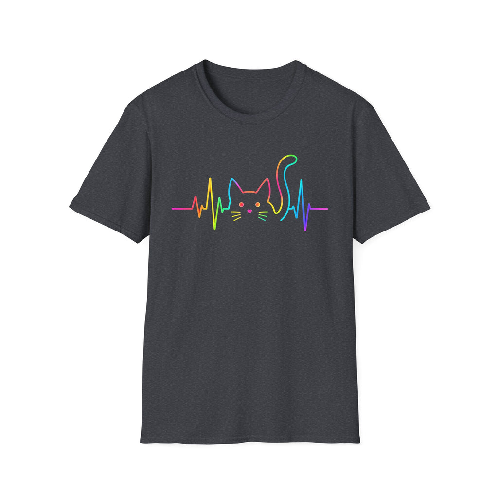 Neon Cat Heartbeat T-Shirt