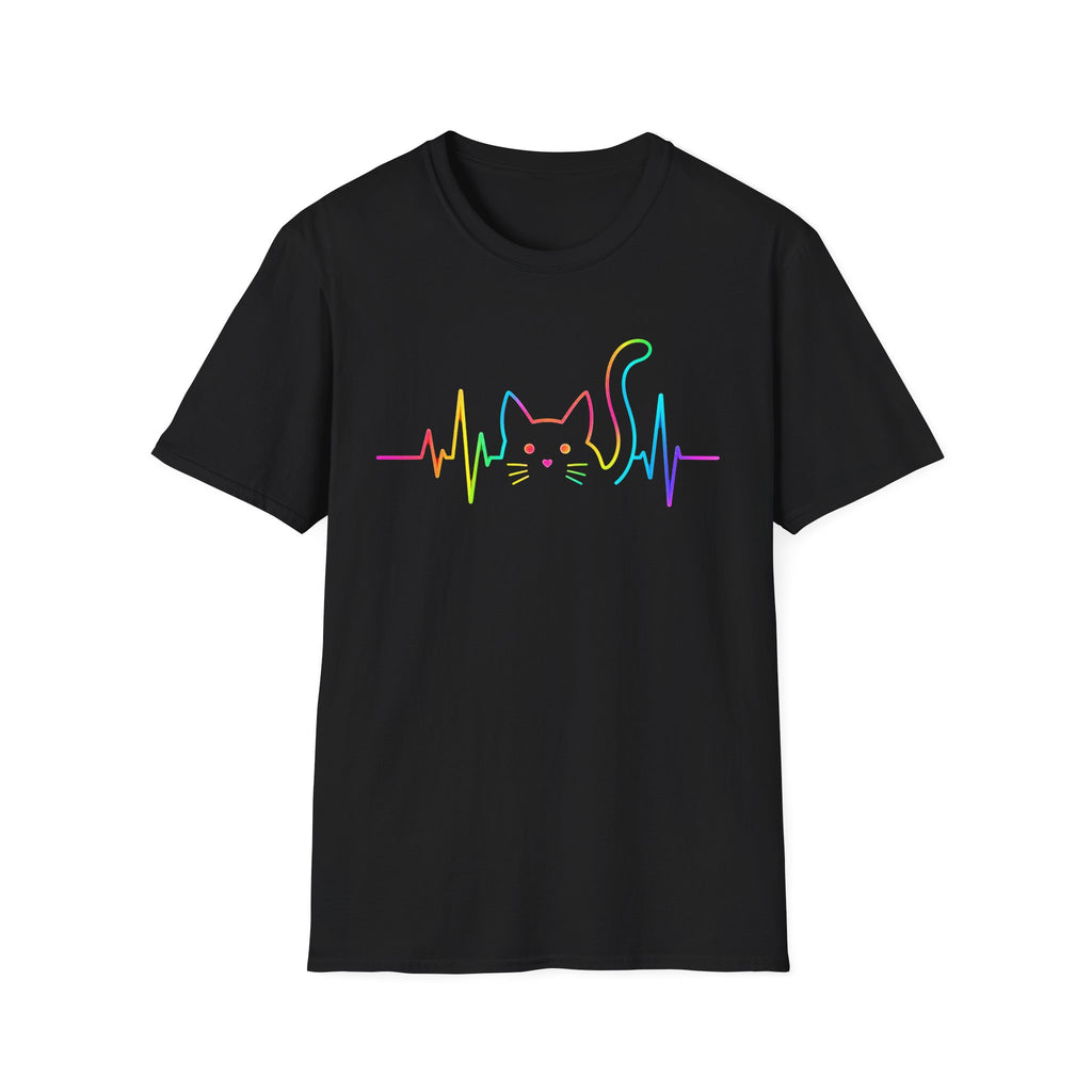 Neon Cat Heartbeat T-Shirt