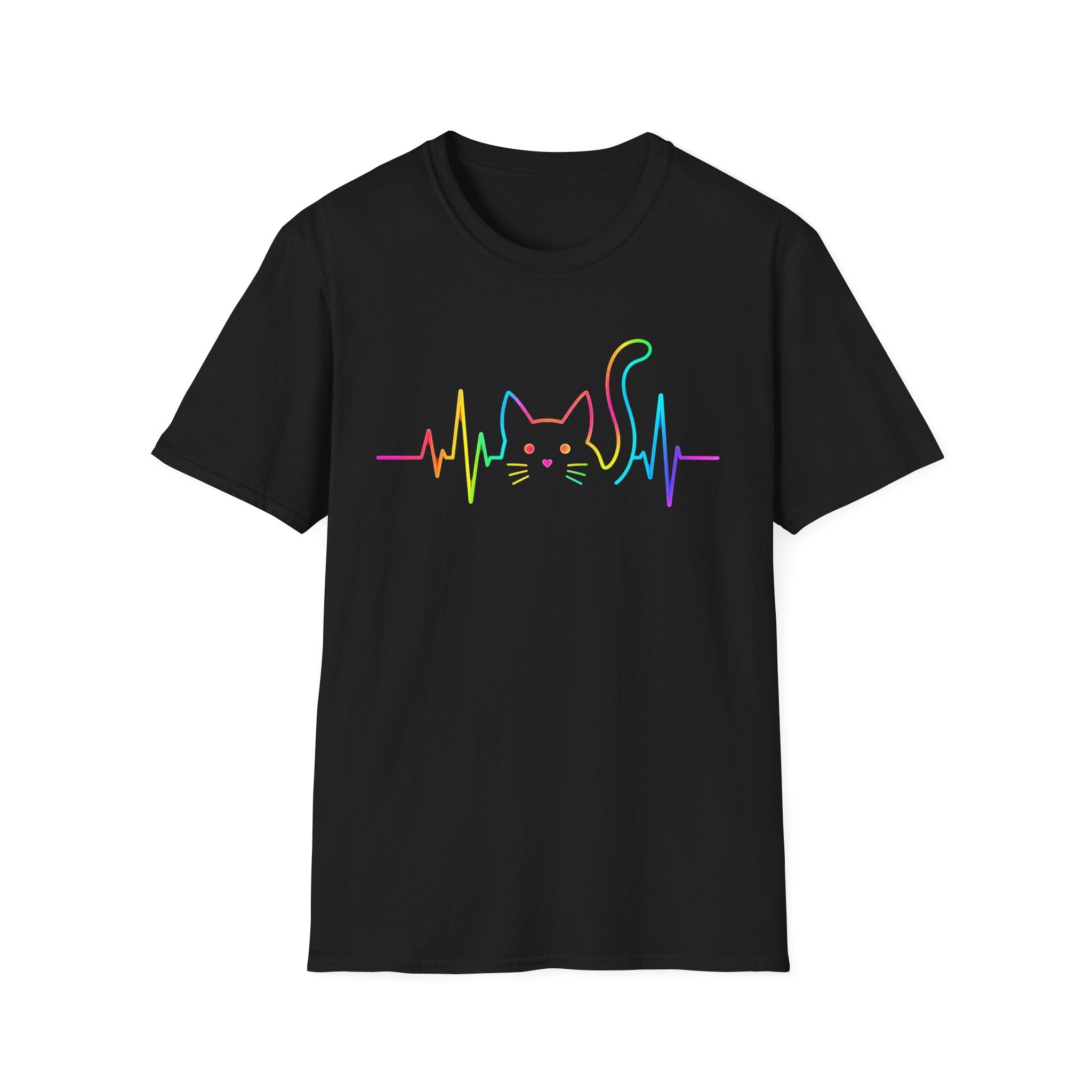 Neon Cat Heartbeat T-Shirt