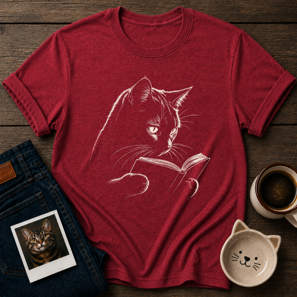 Bookish Cat Energy T-Shirt