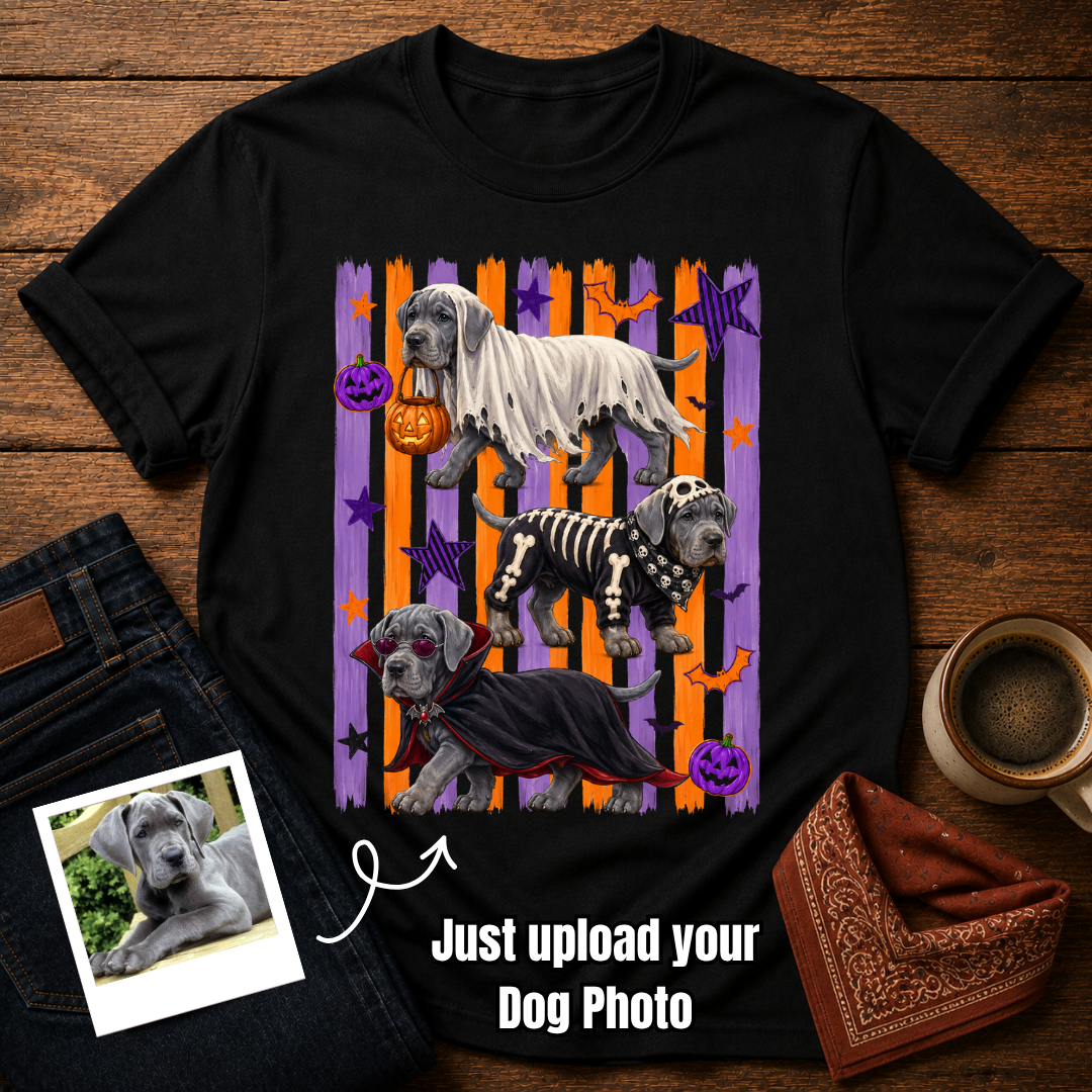 Custom Photo Dog Halloween T-Shirt