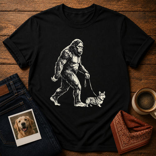 Bigfoot and Corgi T-Shirt