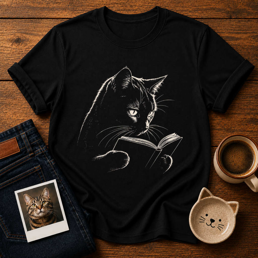 Bookish Cat Energy T-Shirt