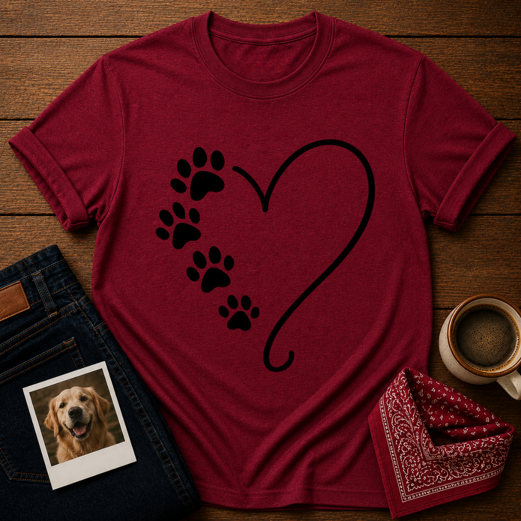 Paw Print Heart T-Shirt