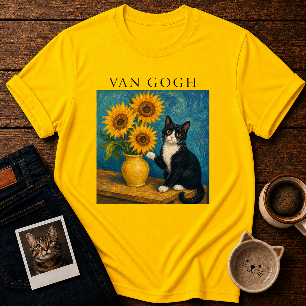 Van Gogh Cat T-Shirt