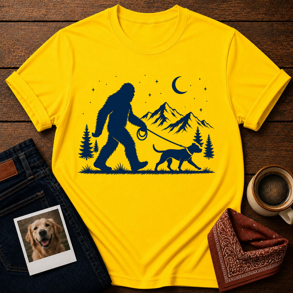 Bigfoot Has A Dog Too T-Shirt
