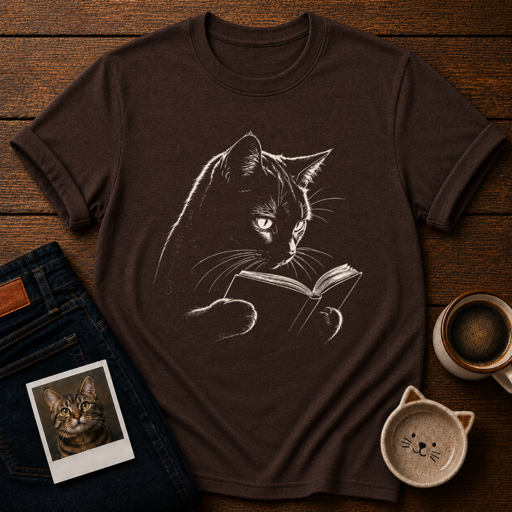 Bookish Cat Energy T-Shirt
