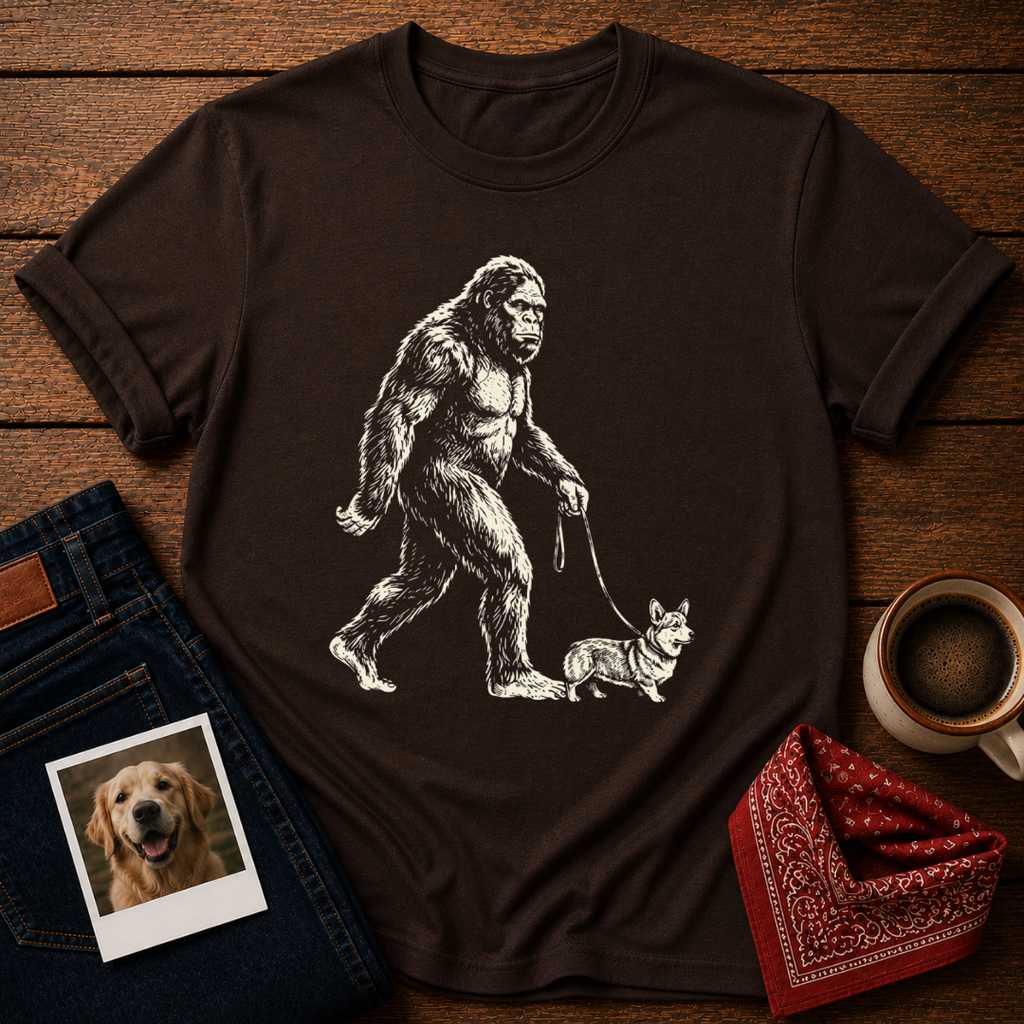 Bigfoot and Corgi T-Shirt