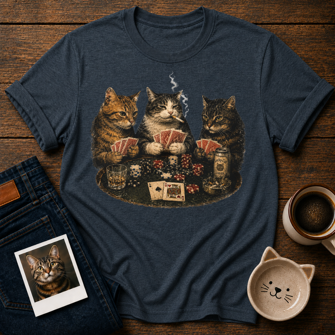 Poker Night Cats T-Shirt