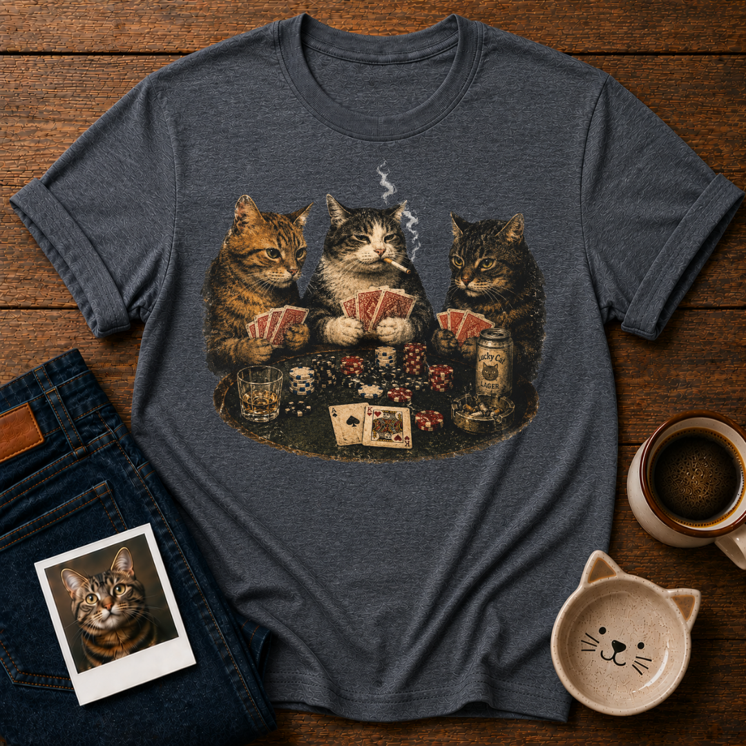Poker Night Cats T-Shirt