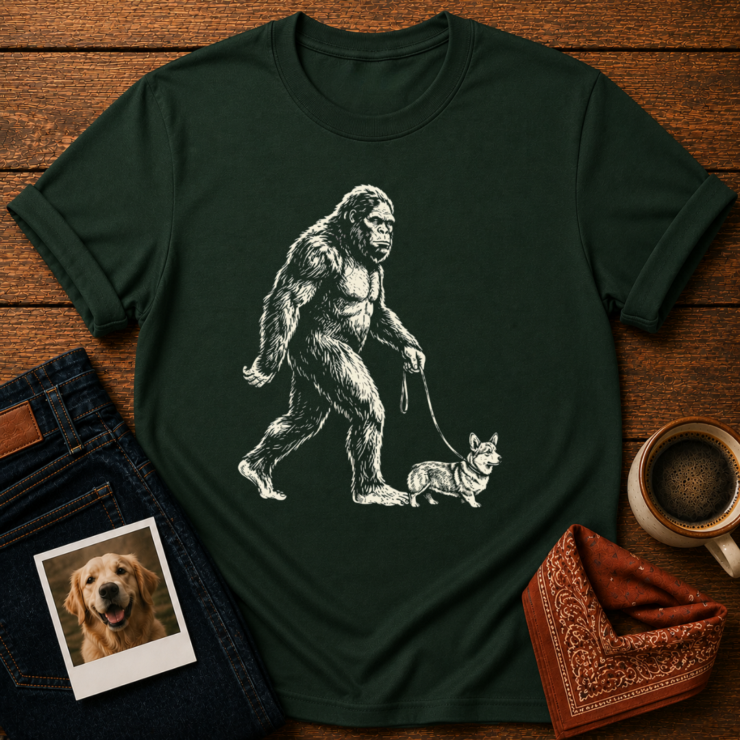Bigfoot and Corgi T-Shirt