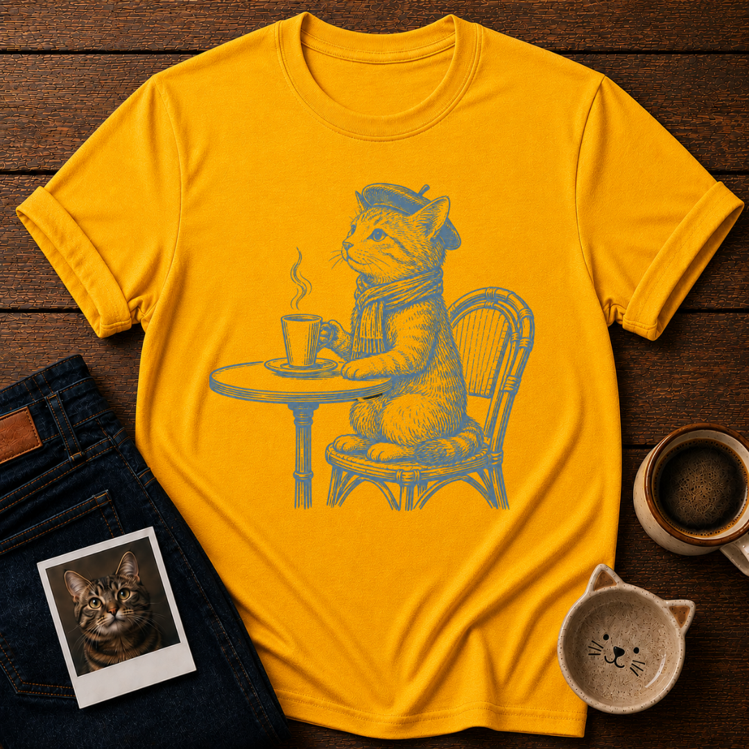 Paris Café Cat T-Shirt
