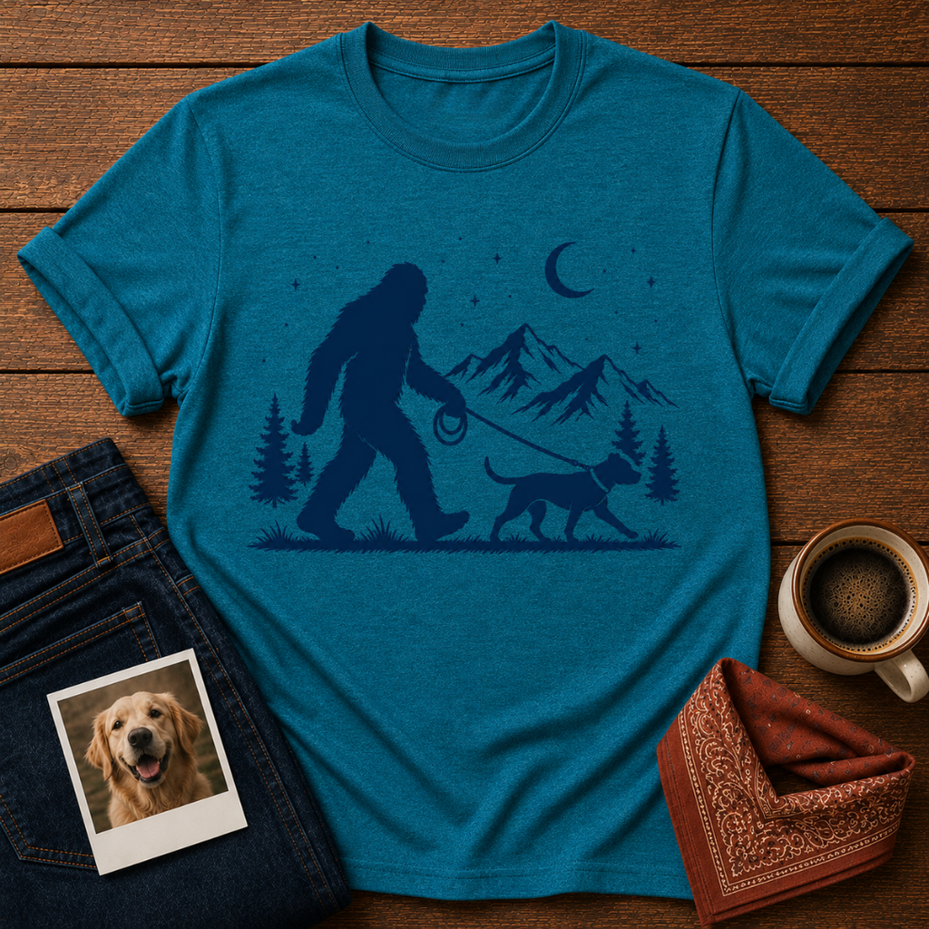 Bigfoot Has A Dog Too T-Shirt