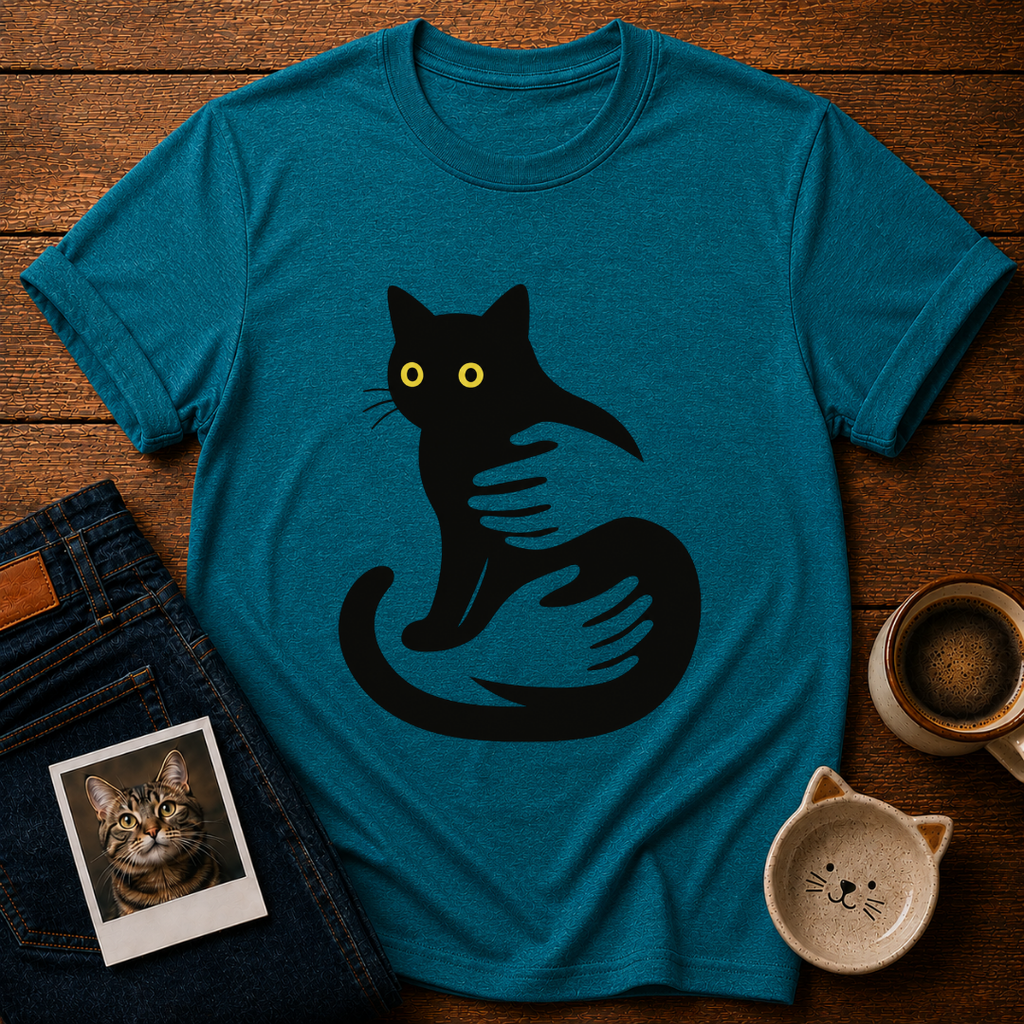 Midnight Cat Hug T-Shirt