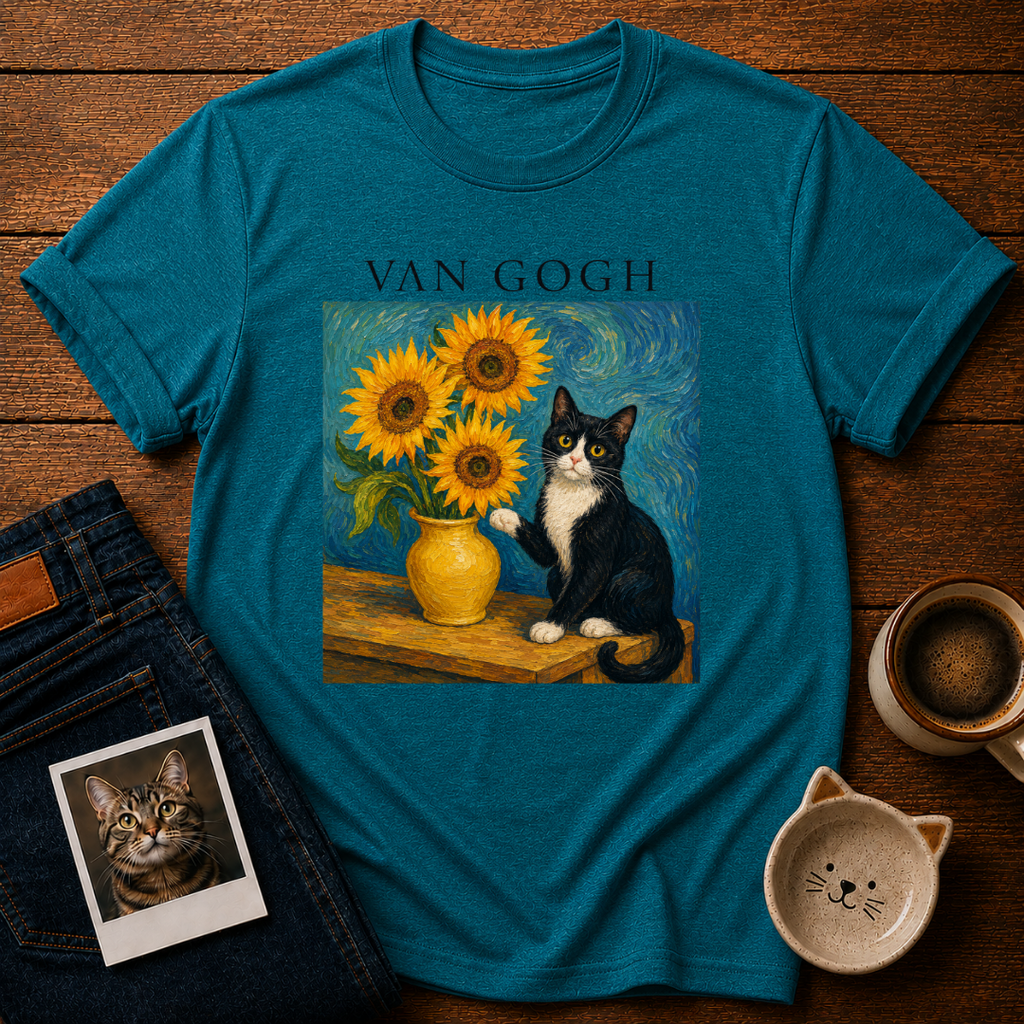 Van Gogh Cat T-Shirt