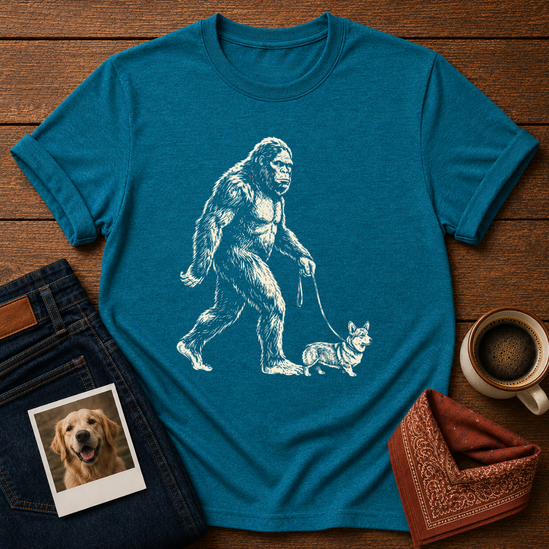 Bigfoot and Corgi T-Shirt