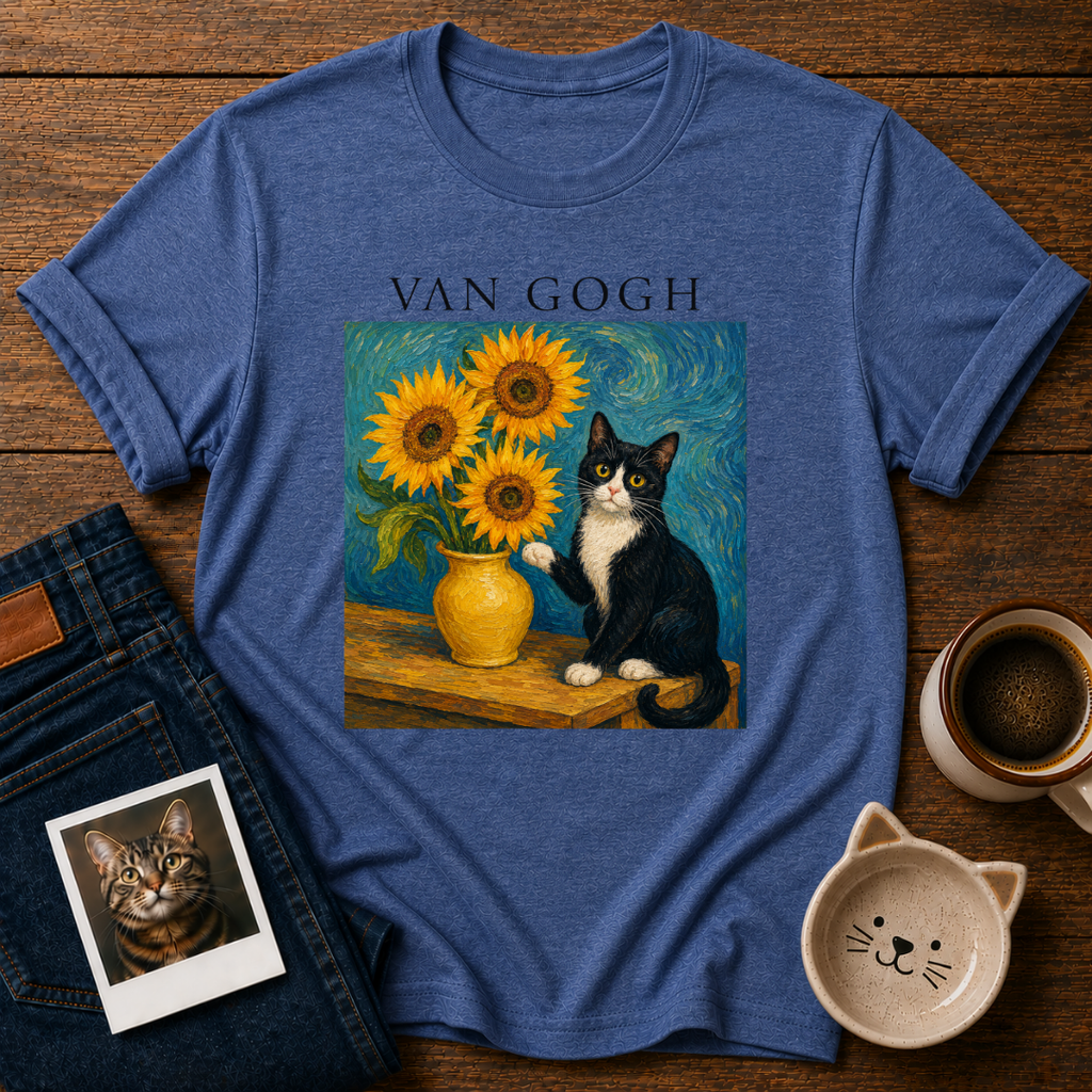 Van Gogh Cat T-Shirt