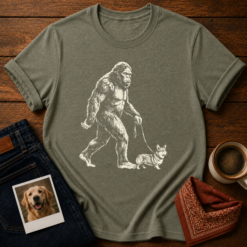 Bigfoot and Corgi T-Shirt