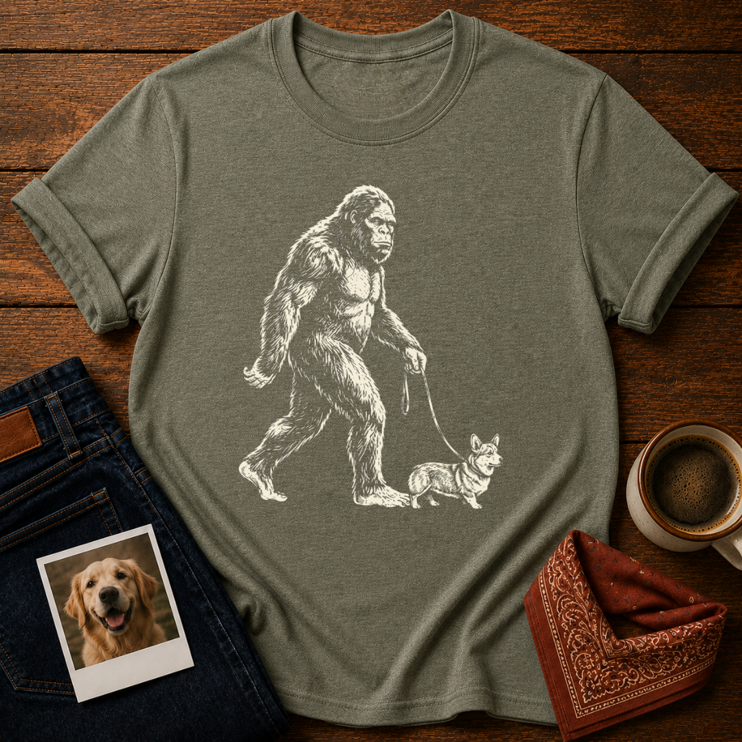 Bigfoot and Corgi T-Shirt