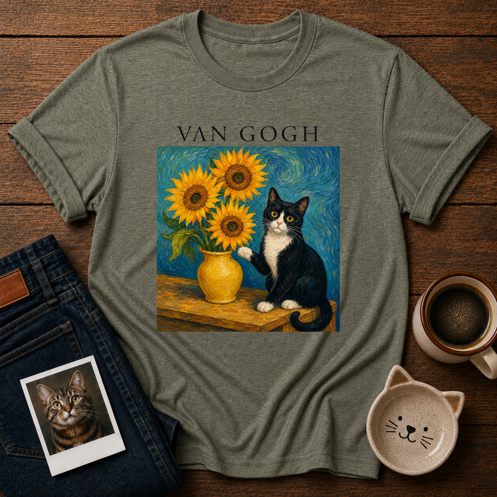 Van Gogh Cat T-Shirt