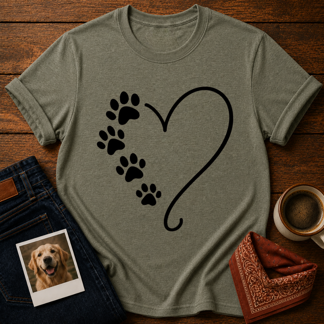Paw Print Heart T-Shirt