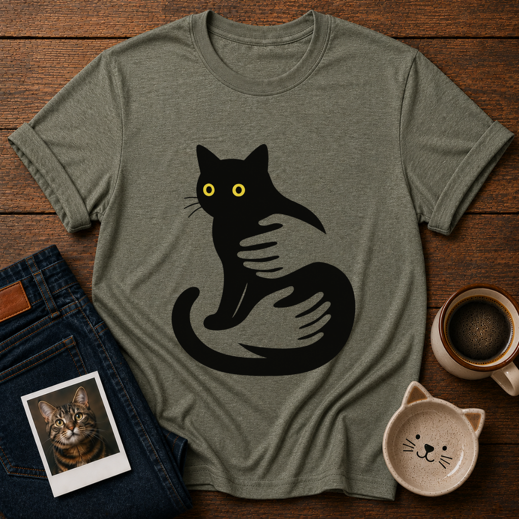 Midnight Cat Hug T-Shirt
