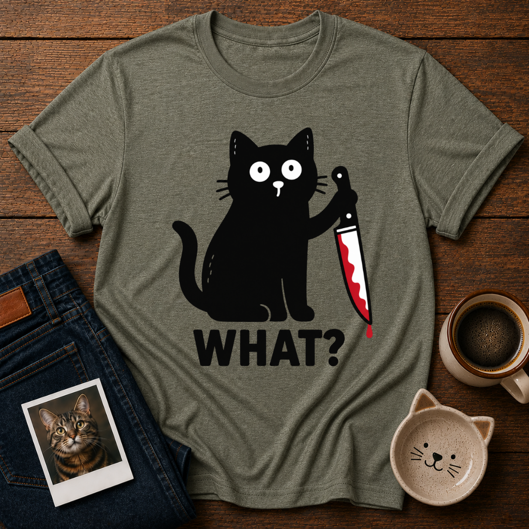 Suspicious Black Cat T-Shirt