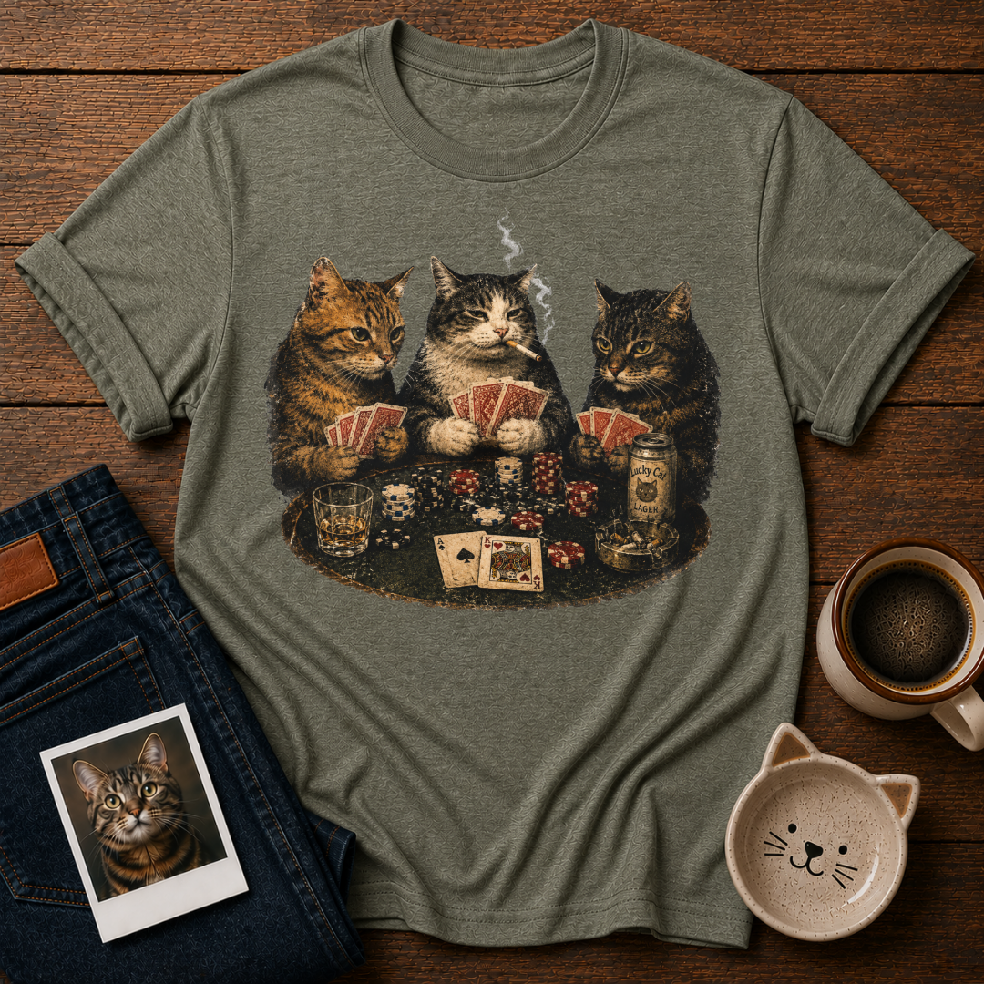 Poker Night Cats T-Shirt