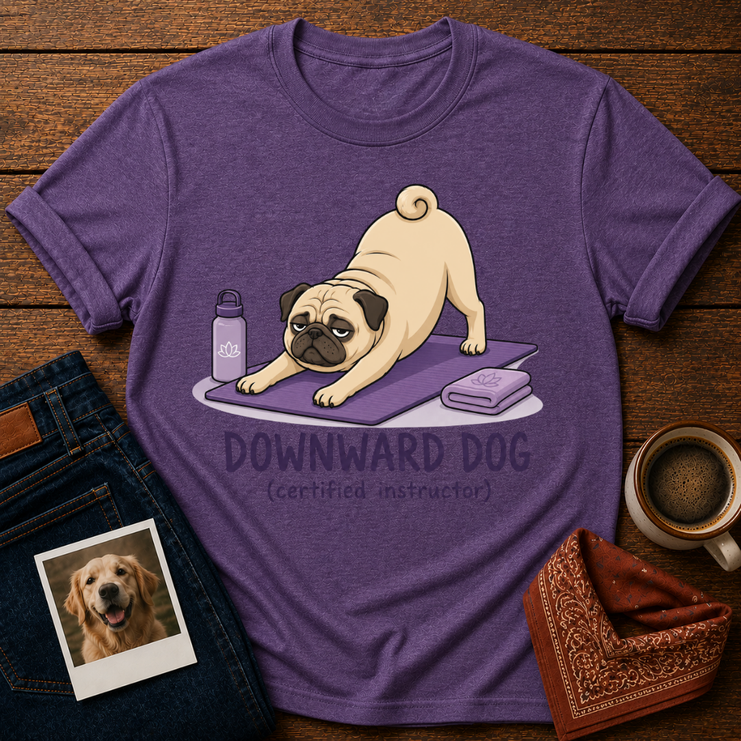 Downward Dog Pug T-Shirt