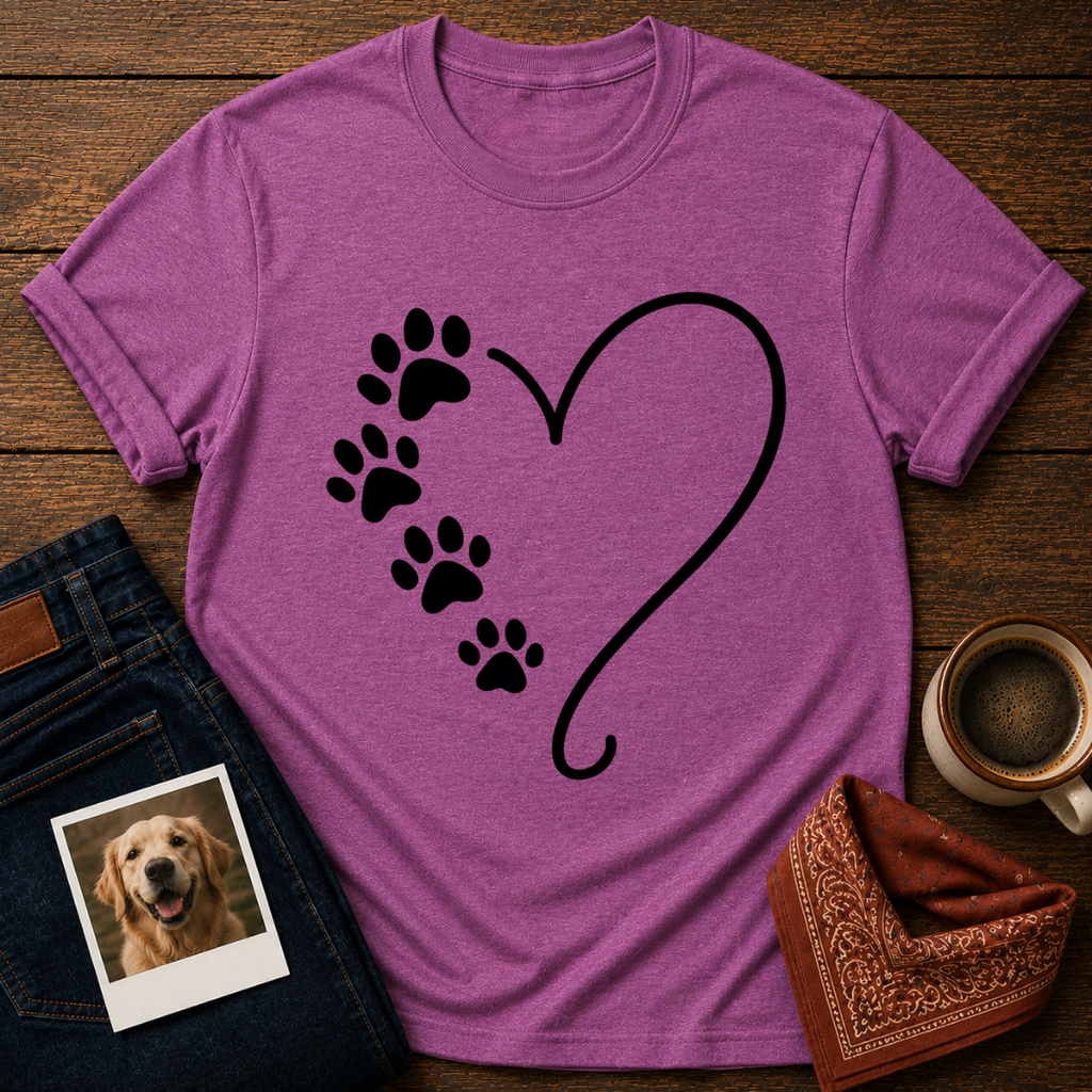 Paw Print Heart T-Shirt