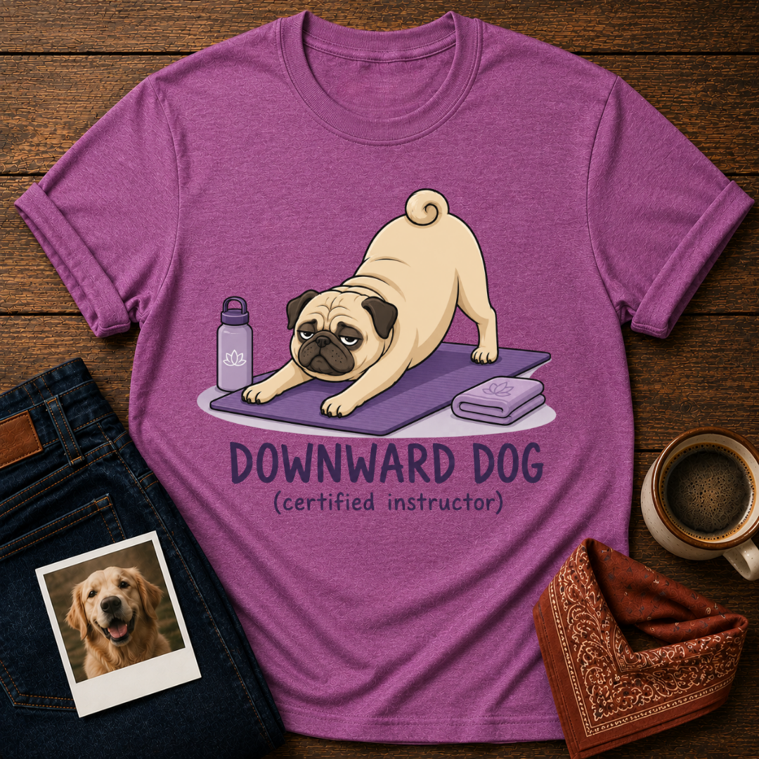 Downward Dog Pug T-Shirt