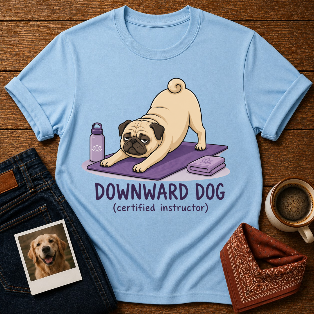 Downward Dog Pug T-Shirt