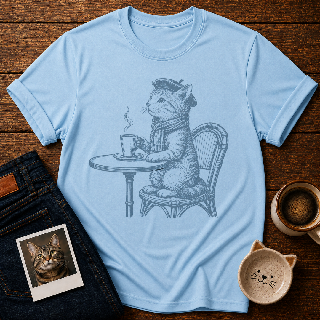 Paris Café Cat T-Shirt