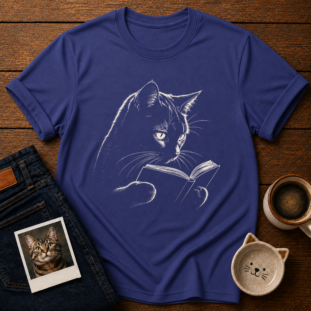 Bookish Cat Energy T-Shirt