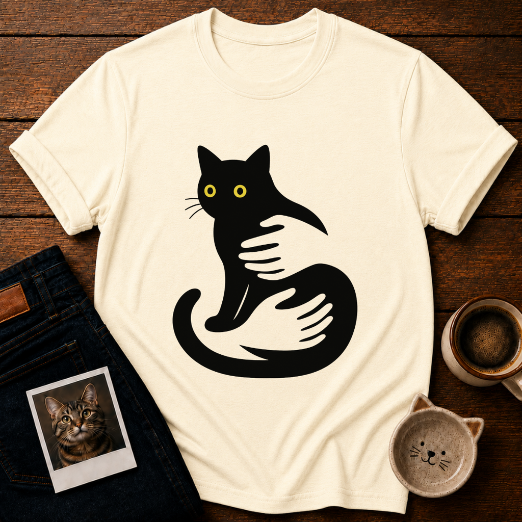 Midnight Cat Hug T-Shirt