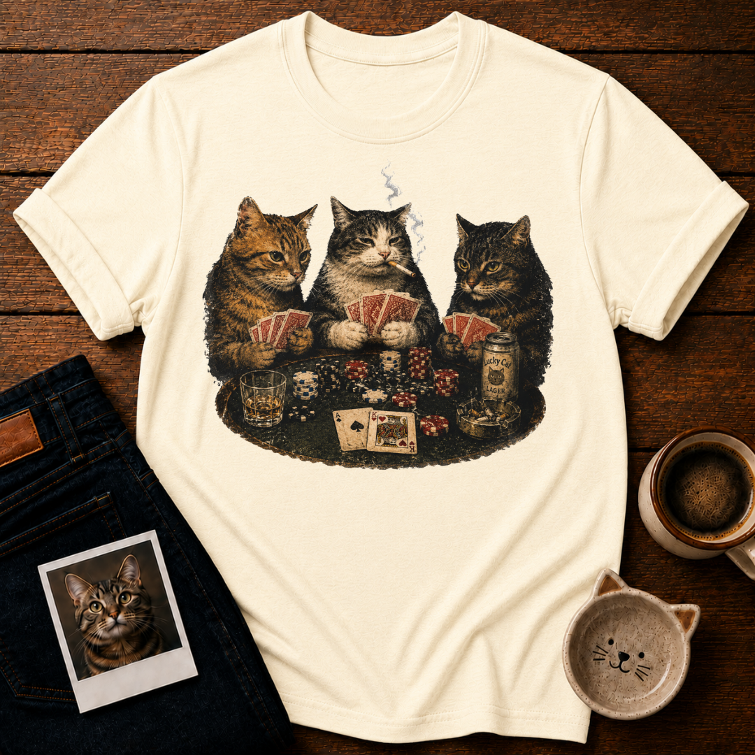 Poker Night Cats T-Shirt