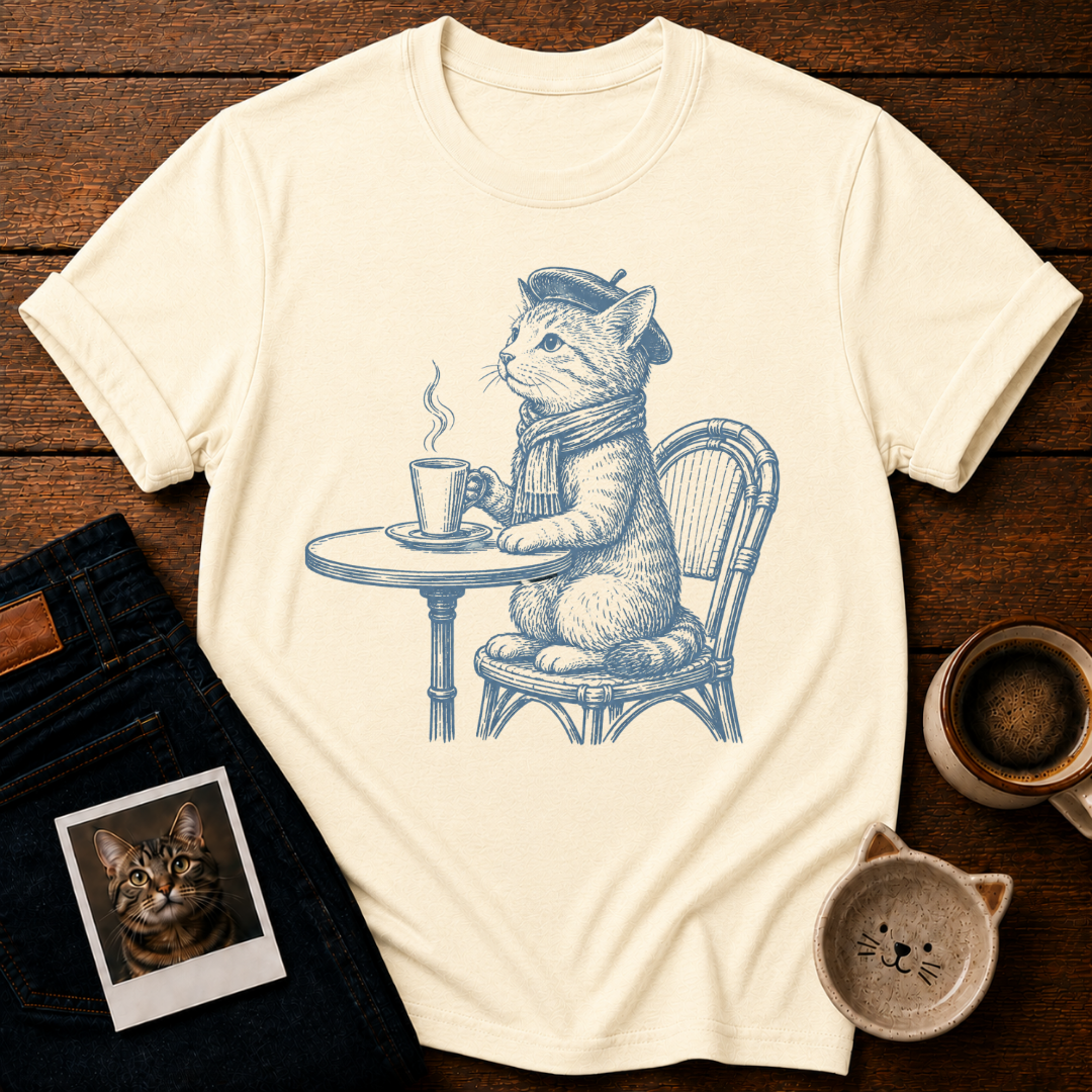 Paris Café Cat T-Shirt