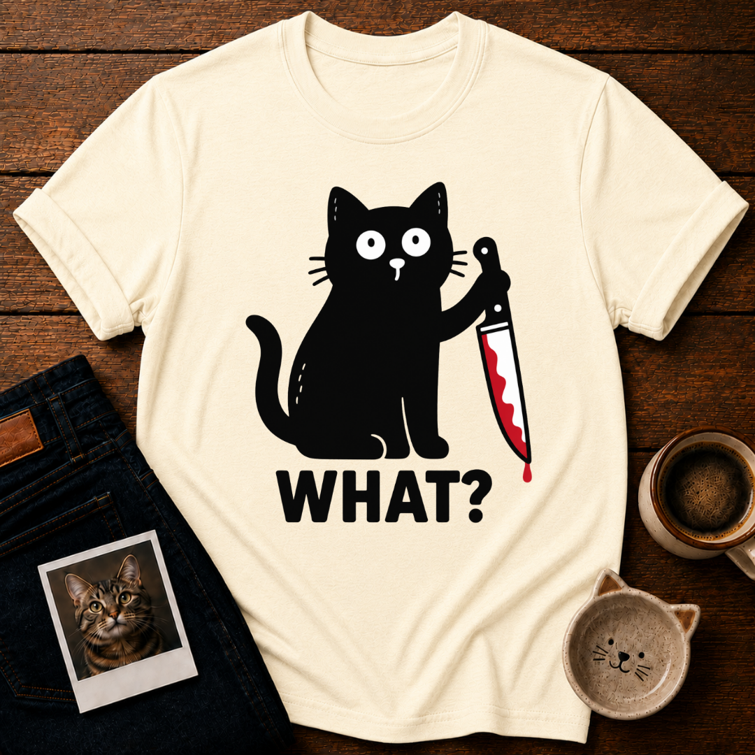 Suspicious Black Cat T-Shirt
