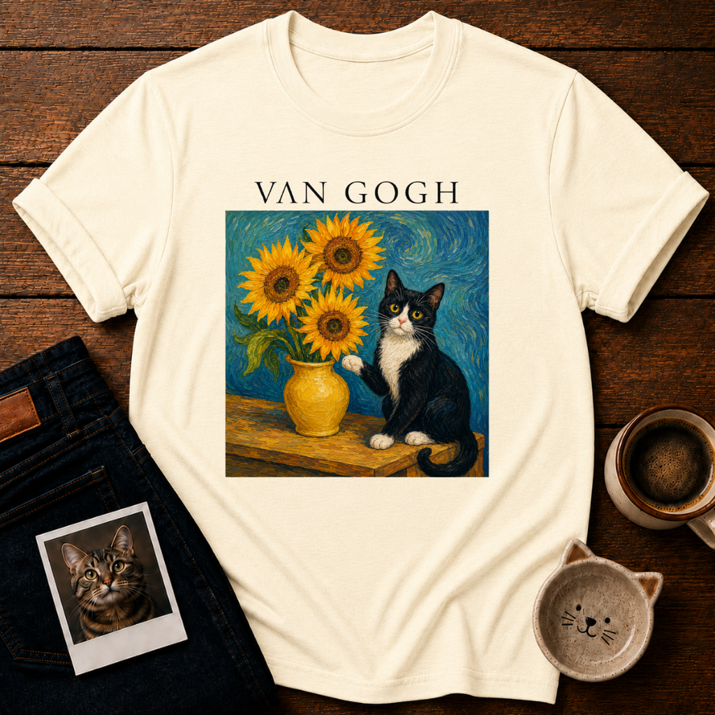 Van Gogh Cat T-Shirt