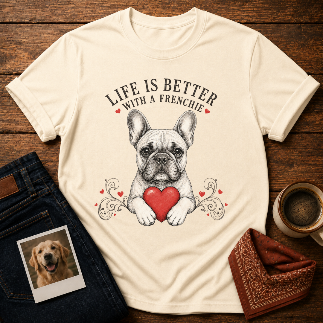 Life is better with a Frenchie T-Shirt