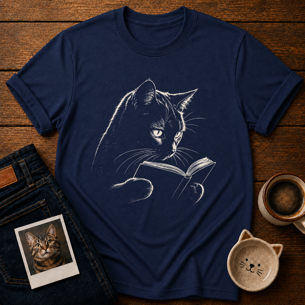 Bookish Cat Energy T-Shirt