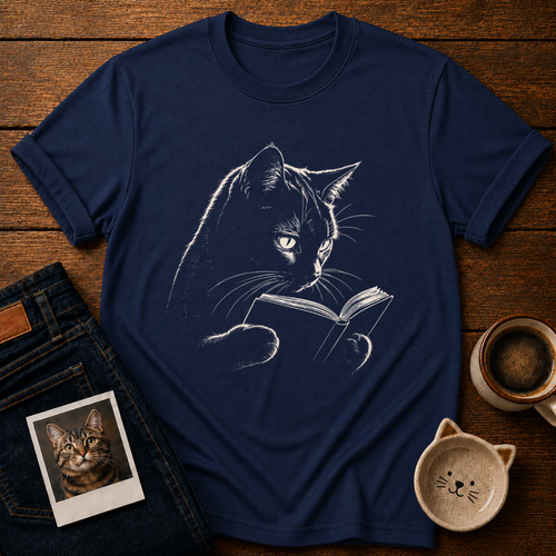 Bookish Cat Energy T-Shirt