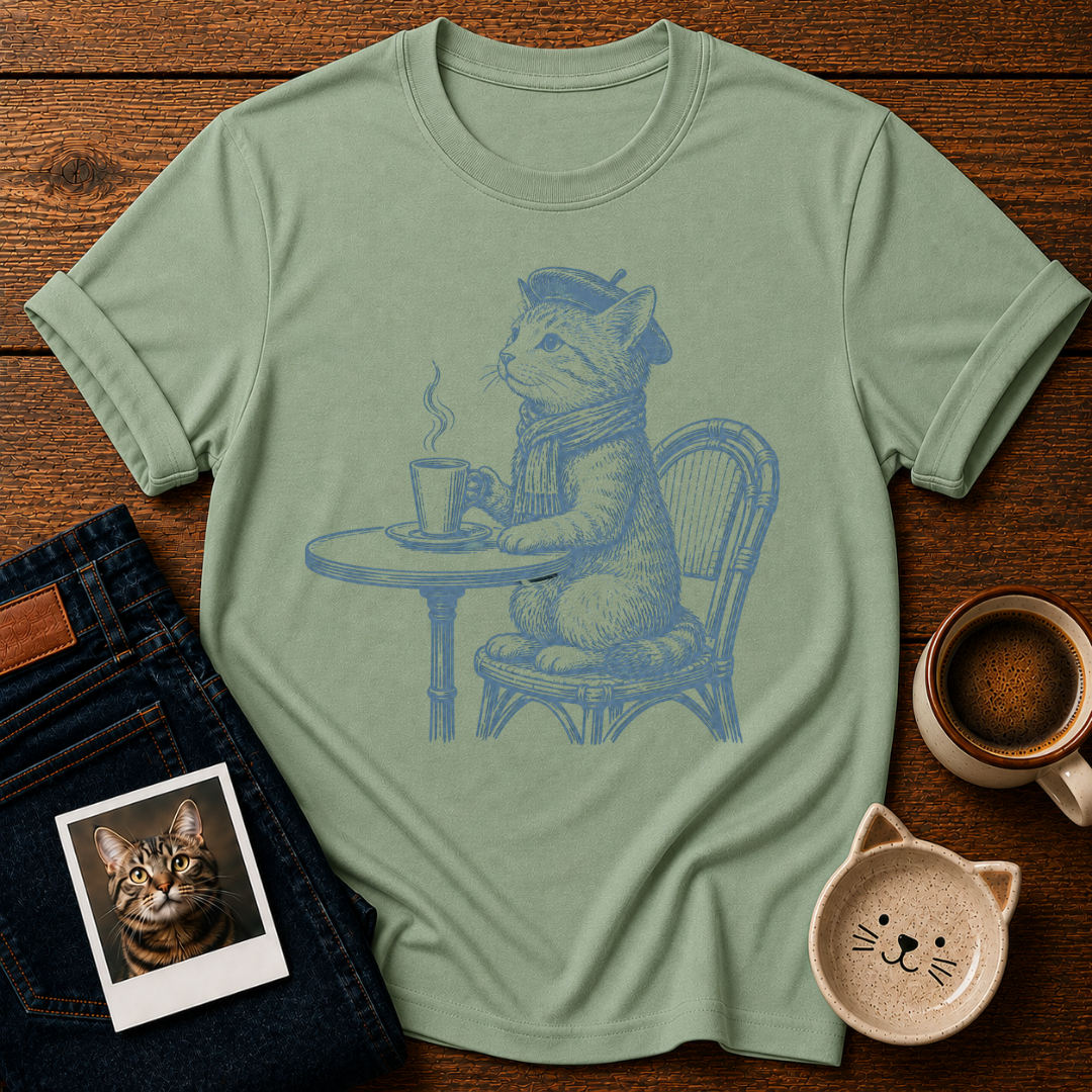 Paris Café Cat T-Shirt