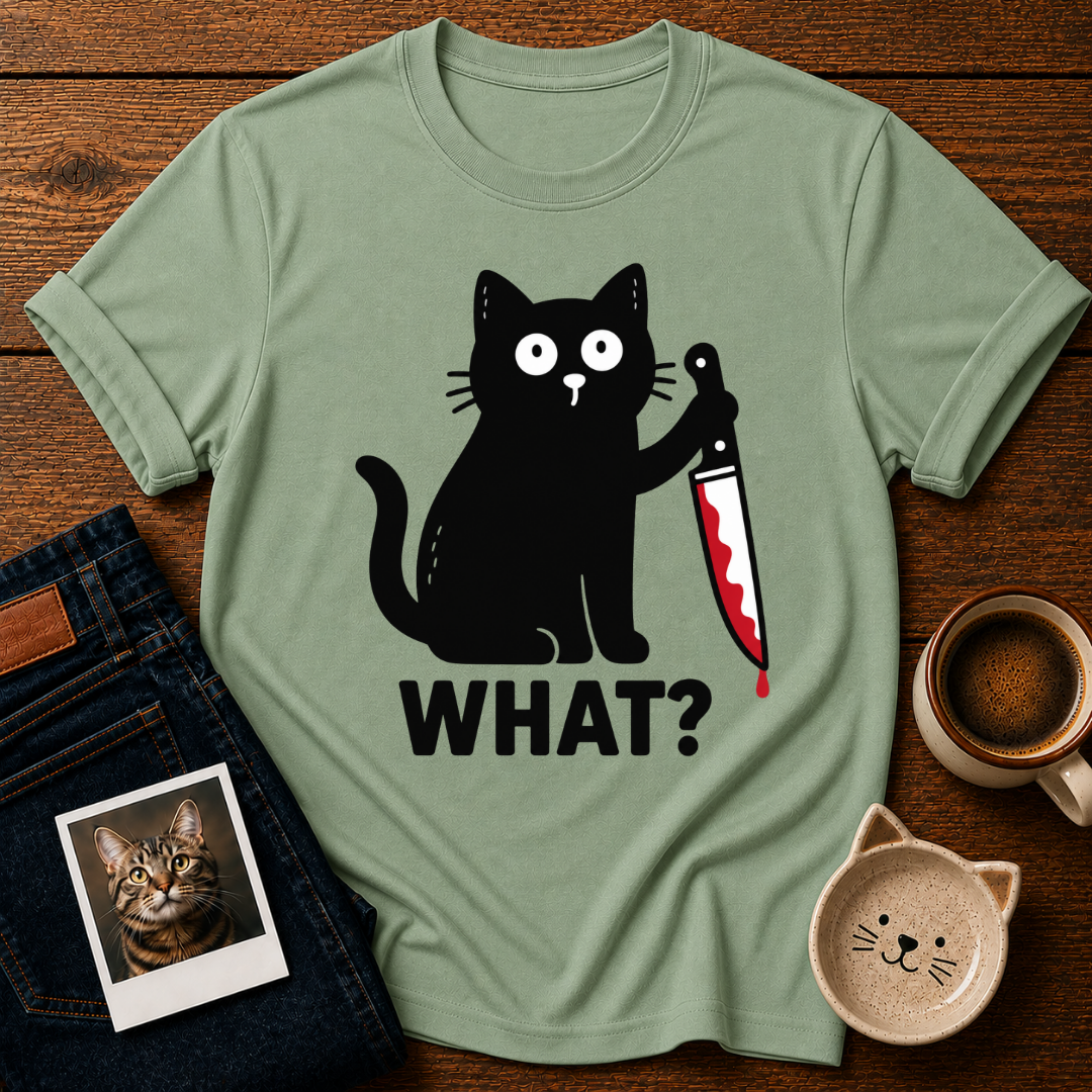 Suspicious Black Cat T-Shirt