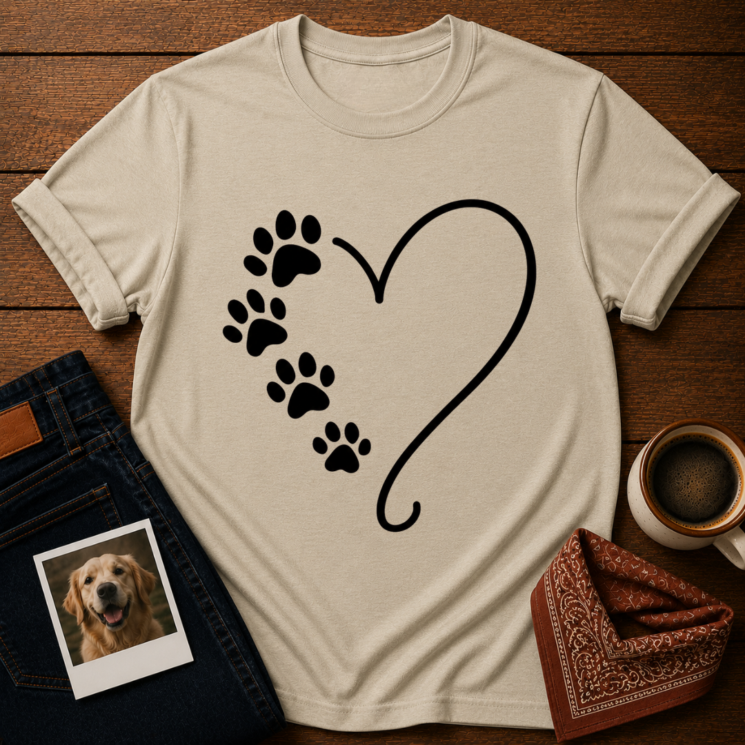 Paw Print Heart T-Shirt