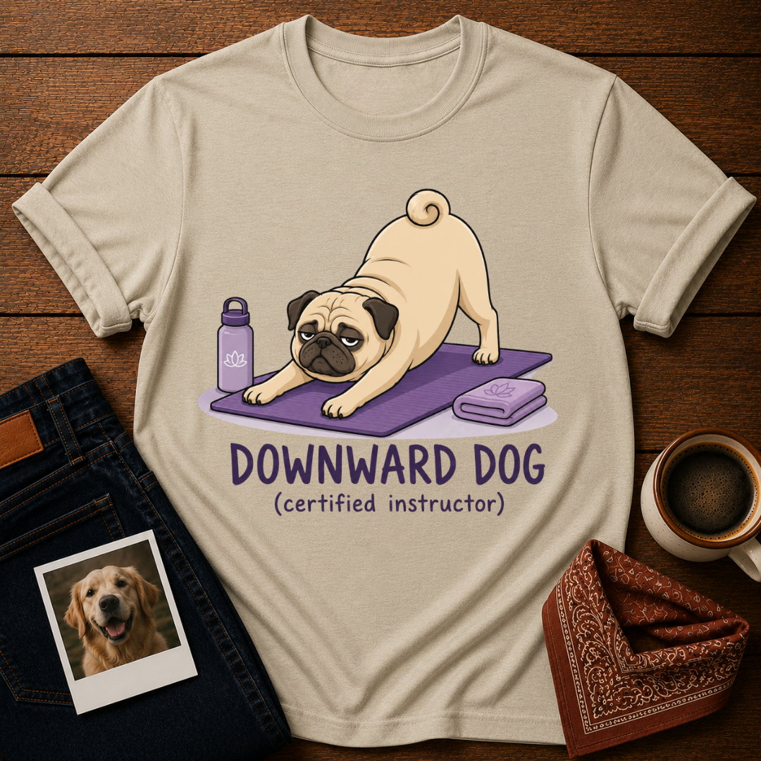 Downward Dog Pug T-Shirt
