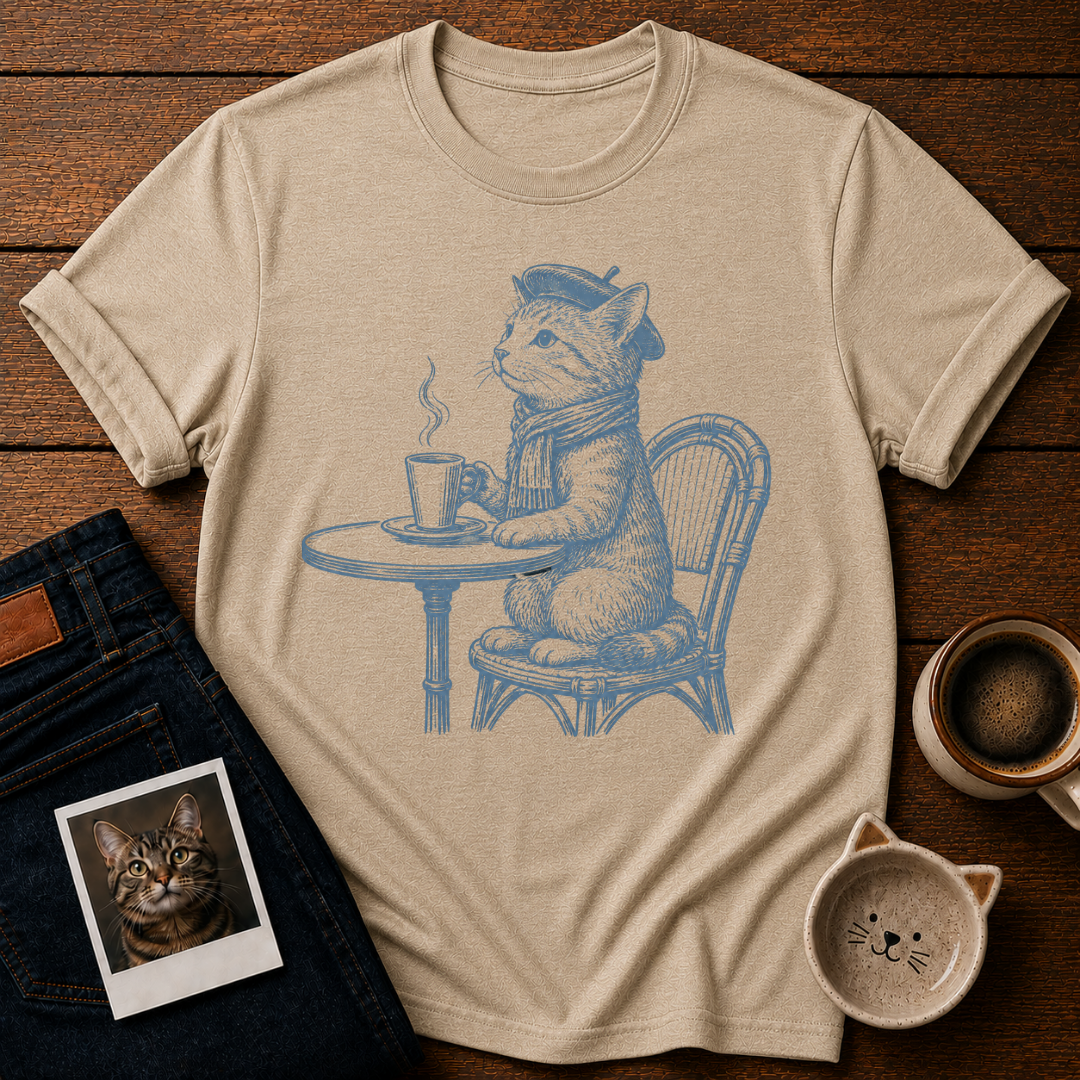 Paris Café Cat T-Shirt